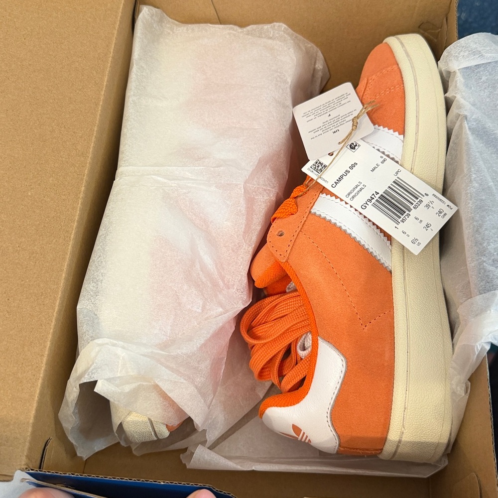 Adidas Campus Sneakers 00s in Bold Orange and White GY9474 - Picture 7 of 9